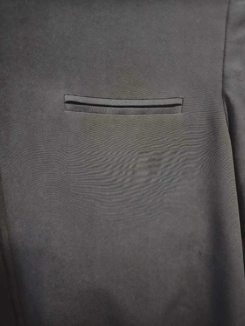 Vintaeg Due Per Due Black Silk Womens Lightweight Jacket Mandarin Collar Size 12 - Picture 7 of 8